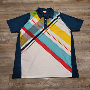 Puma Retro Style Polo Shirt Fit Short Sleeve Mens Size Large